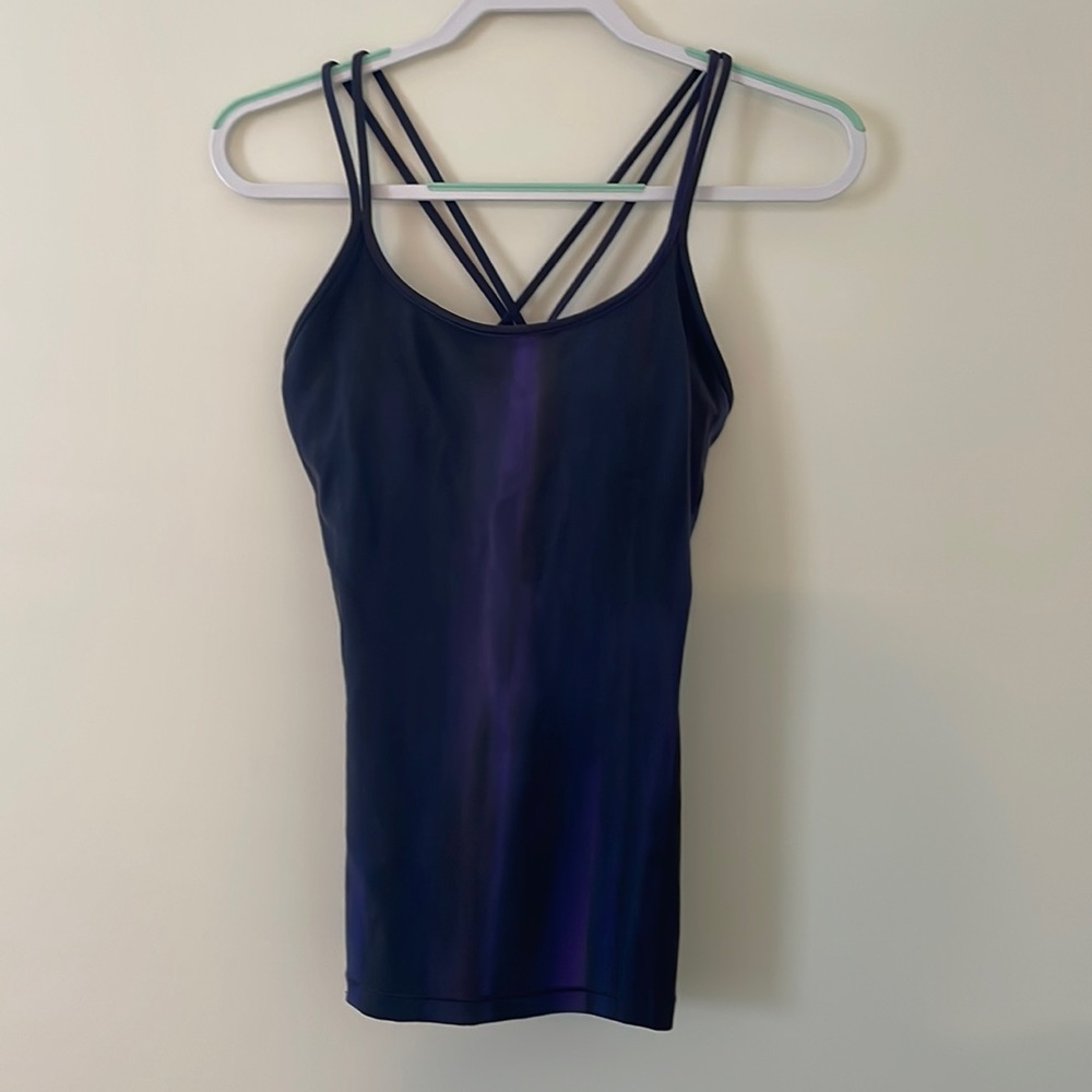 Purple Lululemon Double strap tank with built in bra